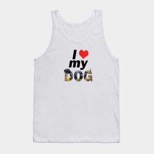 I love (heart) my dog - Great Dane oil painting word art Tank Top